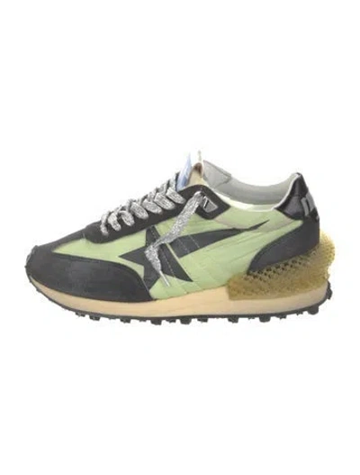 Pre-owned Golden Goose Suede Printed Sneakers In Green