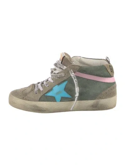 Pre-owned Golden Goose Suede Printed Wedge Sneakers In Neutral