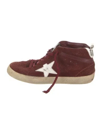Pre-owned Golden Goose Suede Sneakers In Burgundy