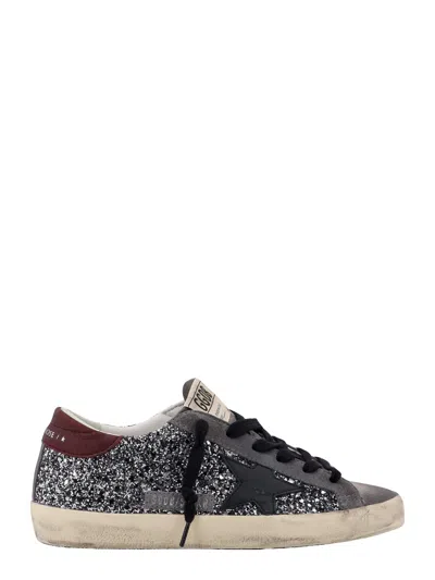 Golden Goose Suede Sneakers With All-over Glitter In Multi