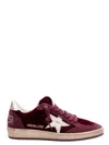 Golden Goose Suede Sneakers With Embellishment In Burgundy