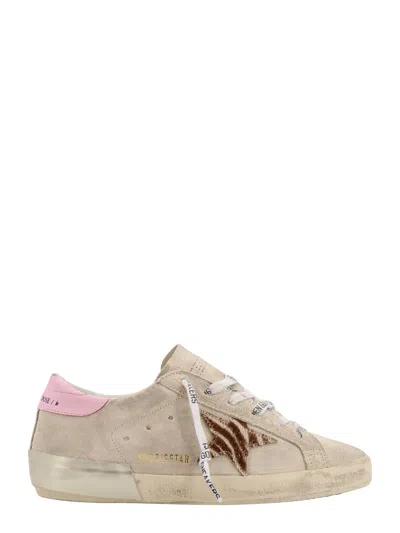 Golden Goose Suede Sneakers With Leather Patch In Brown