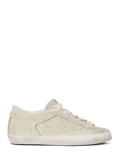 Golden Goose Suede Sneakers With Star Detail In Neutral
