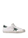Golden Goose Super-star White Low Top Sneakers With Embossed Logo And Contrasting Heel Tab In Leather Man In White