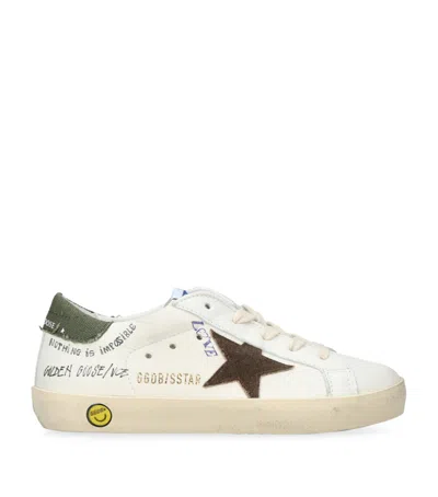 Golden Goose Kids' Suede Super Star Lace Up Sneakers In Brown