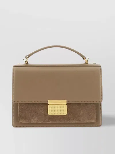 Golden Goose Suede Top Handle Cross-body Bag In Nude