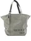 Golden Goose Sage Green Printed Logo Tote Bag With Structured Silhouette In Green