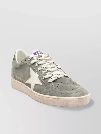 Golden Goose Suede Upper Sneakers With Leather Star And Heel In Green