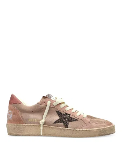 Golden Goose Suede Upper Tongue Spur Glitter Star Sneakers In Pink