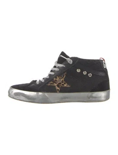 Pre-owned Golden Goose Suede Wedge Sneakers In Black
