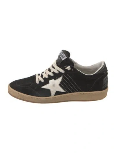 Pre-owned Golden Goose Suede Wedge Sneakers In Black