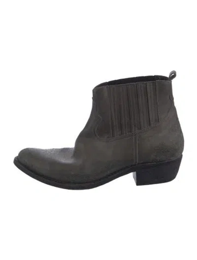 Pre-owned Golden Goose Suede Western Boots In Black