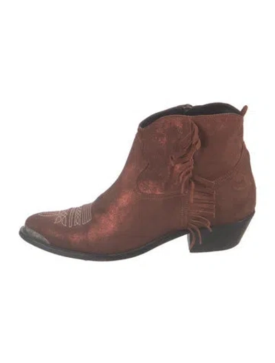 Pre-owned Golden Goose Suede Western Boots In Brown