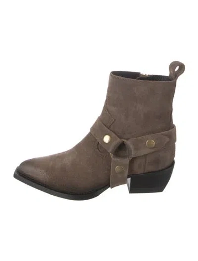 Pre-owned Golden Goose Suede Western Boots W/ Tags In Brown