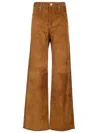 Golden Goose Journey Leather Pant Straight Clothing In Brown