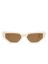 Golden Goose Curved Tips Rectangular Frame Sunglasses In Brown