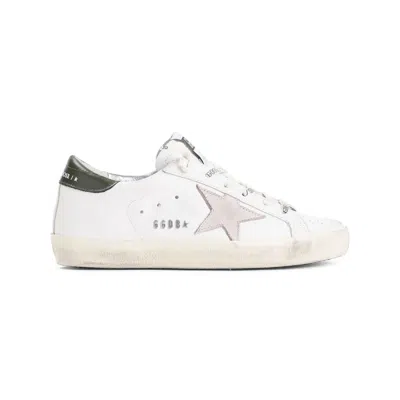 Golden Goose Super-star In White,light Pink,dark Green