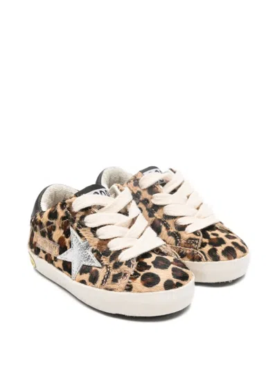 Golden Goose Babies' Super Star Animal-print Sneakers In Brown