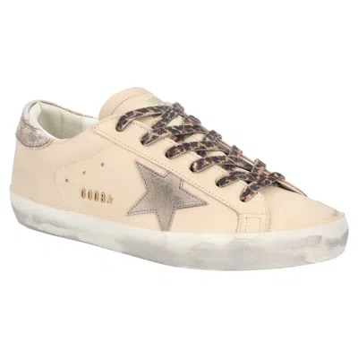 Golden Goose Super-star Beige Leather Sneakers In Nude