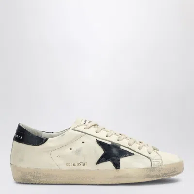 GOLDEN GOOSE GOLDEN GOOSE SUPER-STAR BEIGE/BLUE LOW SNEAKER