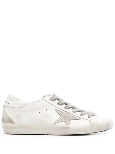 Golden Goose Super-star Low-top Leather Sneakers In White/ice
