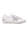 Golden Goose Super-star Bio White Womans Sneakers With Suede Star In White