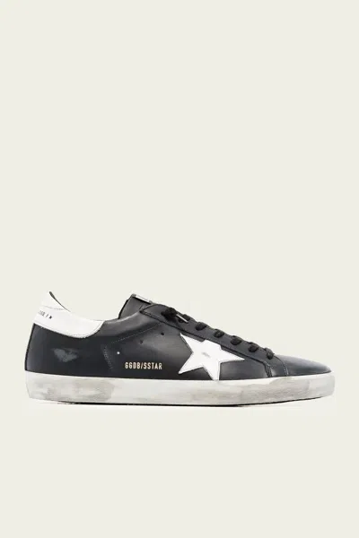 GOLDEN GOOSE SUPER-STAR BLACK LEATHER MEN SNEAKER