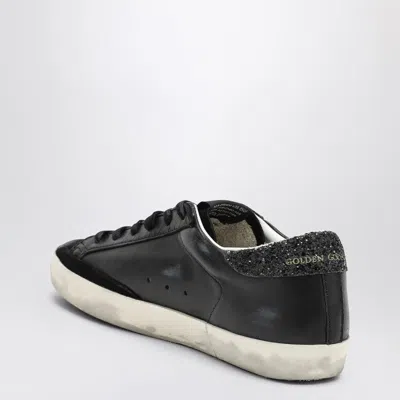 Golden Goose Super Star Black Low Trainer With Rhinestones