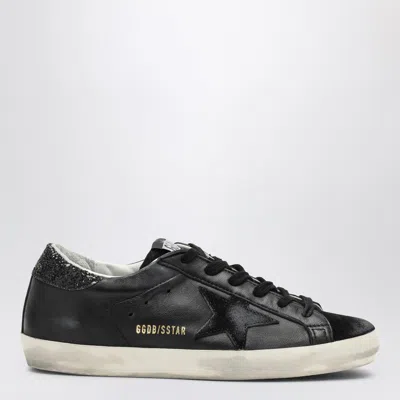 GOLDEN GOOSE GOLDEN GOOSE SUPER-STAR BLACK LOW TRAINER WITH RHINESTONES