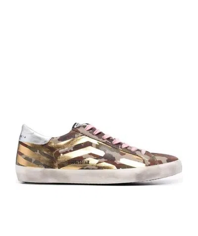 Golden Goose Super-star Camouflage-print Sneakers In White