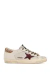 Golden Goose Super-star Distressed Sneakers In Silver/ice/white/buttercream Brown Zebra