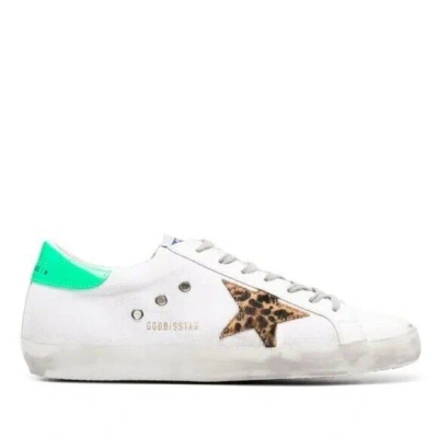 Pre-owned Golden Goose Super-star Canvas Horsy Leo Star Men's Sneakers In White