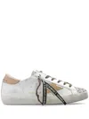 Golden Goose Womens Bio-based Super-star With Platinum Glitter Tongue In White