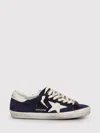 Golden Goose Super-star Suede Upper And Toe Foam Tongue Leather Star Laminated Heel Sneakers Blue In Blue
