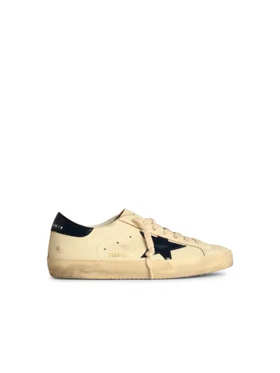 Golden Goose Super-star Classic Sneakers In White Nappa Leather Men In Beige