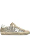 Golden Goose Super-star Classic With List Glitter Upper Suede Toe And Tongue Leather Star And Heel S In Neutrals