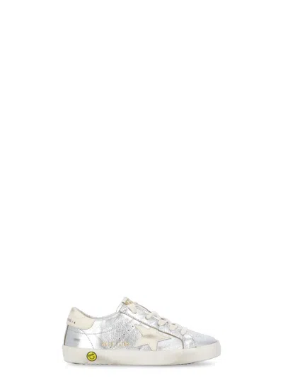 Golden Goose Kids' Super Star Classic Sneakers In Silver