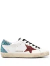 Golden Goose Round Toe Sneakers With Glitter Heel In Weiss