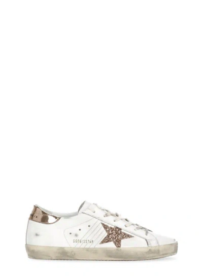 Golden Goose Super-star Low Top Sneaker In White/ Beige/ Gold