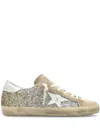 Golden Goose Super-star Classic With List Glitter Upper Suede Toe And Tongue Leather Star And Heel S In Brown