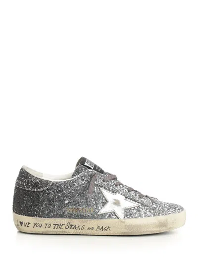 Golden Goose Super-star Classic With List Glitter Upper Toe Tongue And Heel Laminated Star Sneakers Grey