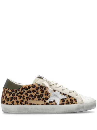 Golden Goose Women's Super-star Classic With List Horsy Upper Fabric Toe Laminated Star Leather Heel Sneaker In Brown