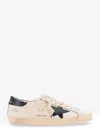 Golden Goose Men 'super-star' White Low Top Sneakers With Embossed Logo And Contrasting Heel Tab In