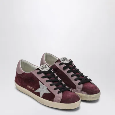 Golden Goose Super-star Classic With List Suede In Burgundy