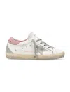 Golden Goose Super-star Sneakers In Nappa Leather With Suede Star And Pink Leather Heel Tab Shoes In White
