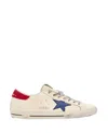 Golden Goose Super-star Cream Sneakers With Blue Star In Multi