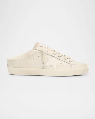 Golden Goose Super-star Croc-effect Slip-on Sneakers In White