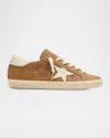 Golden Goose Super-star Croco Leather Low-top Sneakers In Brown