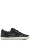 Golden Goose Textured Star Design Sneakers With Sparkling Accents In Black