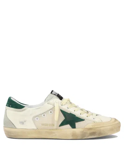 Golden Goose Super-star Distressed Panelled Sneaker In White